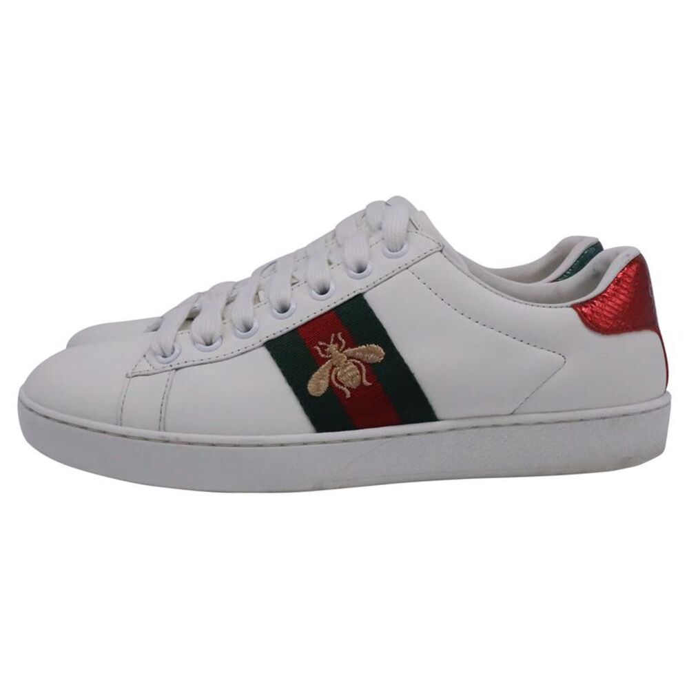 Gucci Ace Sneakers with Bee in White Leather - Picture 6 of 10